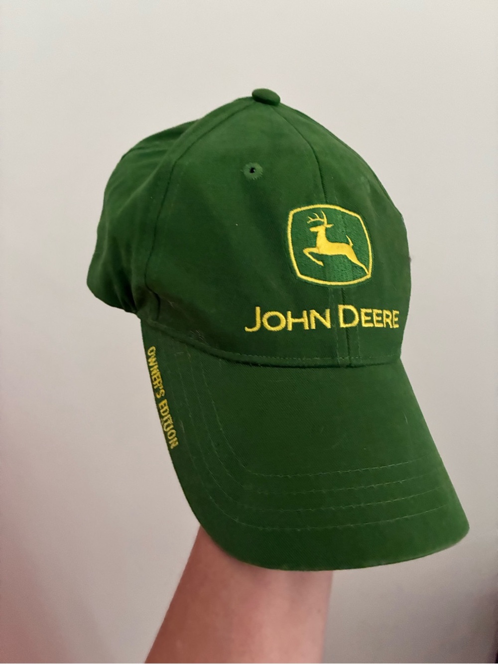 John Deere Green and Yellow Logo Baseball Hat cotton outdoor farmer